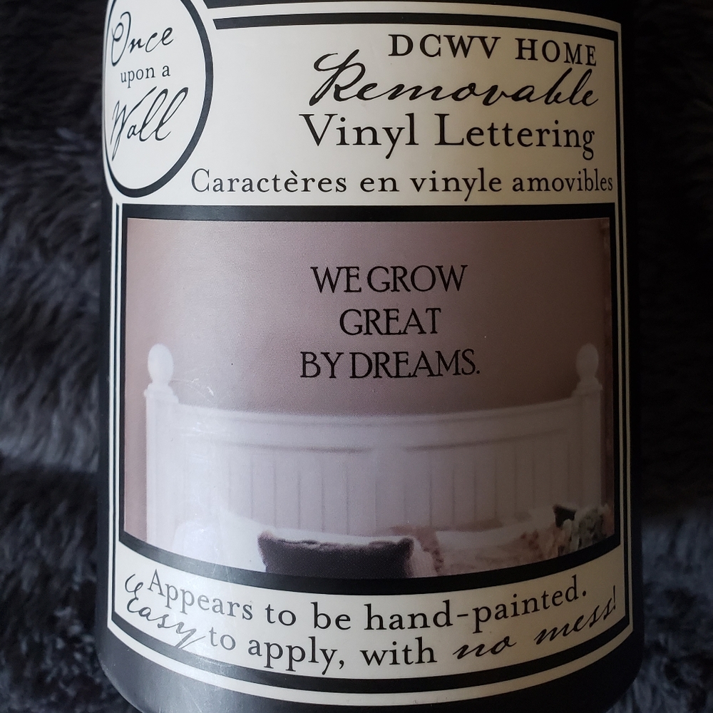 "We grow great by dreams" vinyl letters/ sign